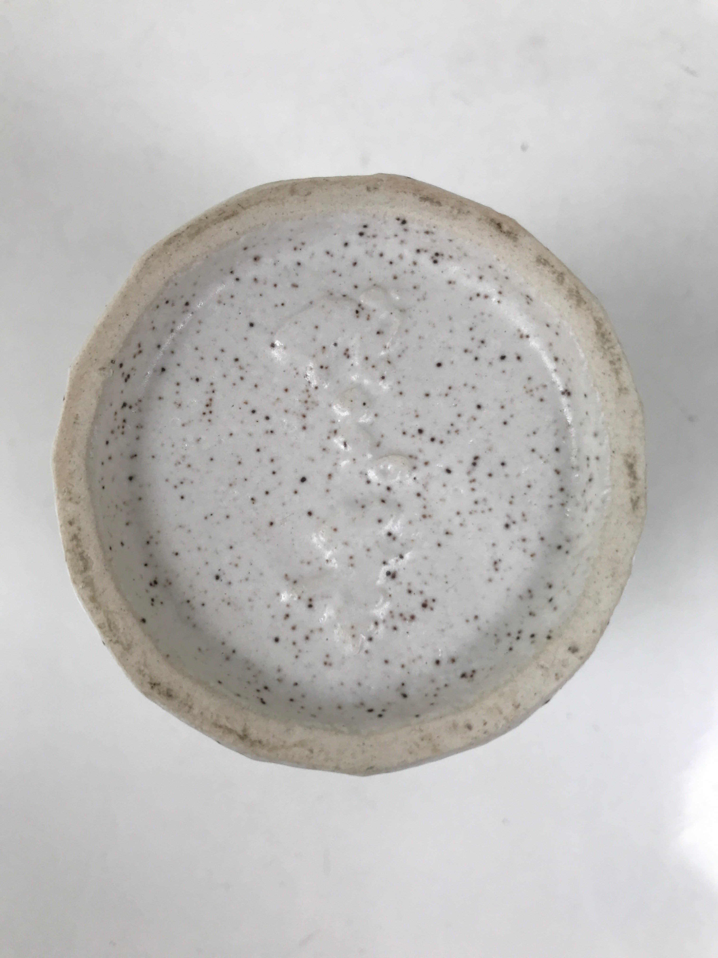 Japanese Ceramic Yunomi Teacup Simple Pottery White Black Specks Yakimono TC571