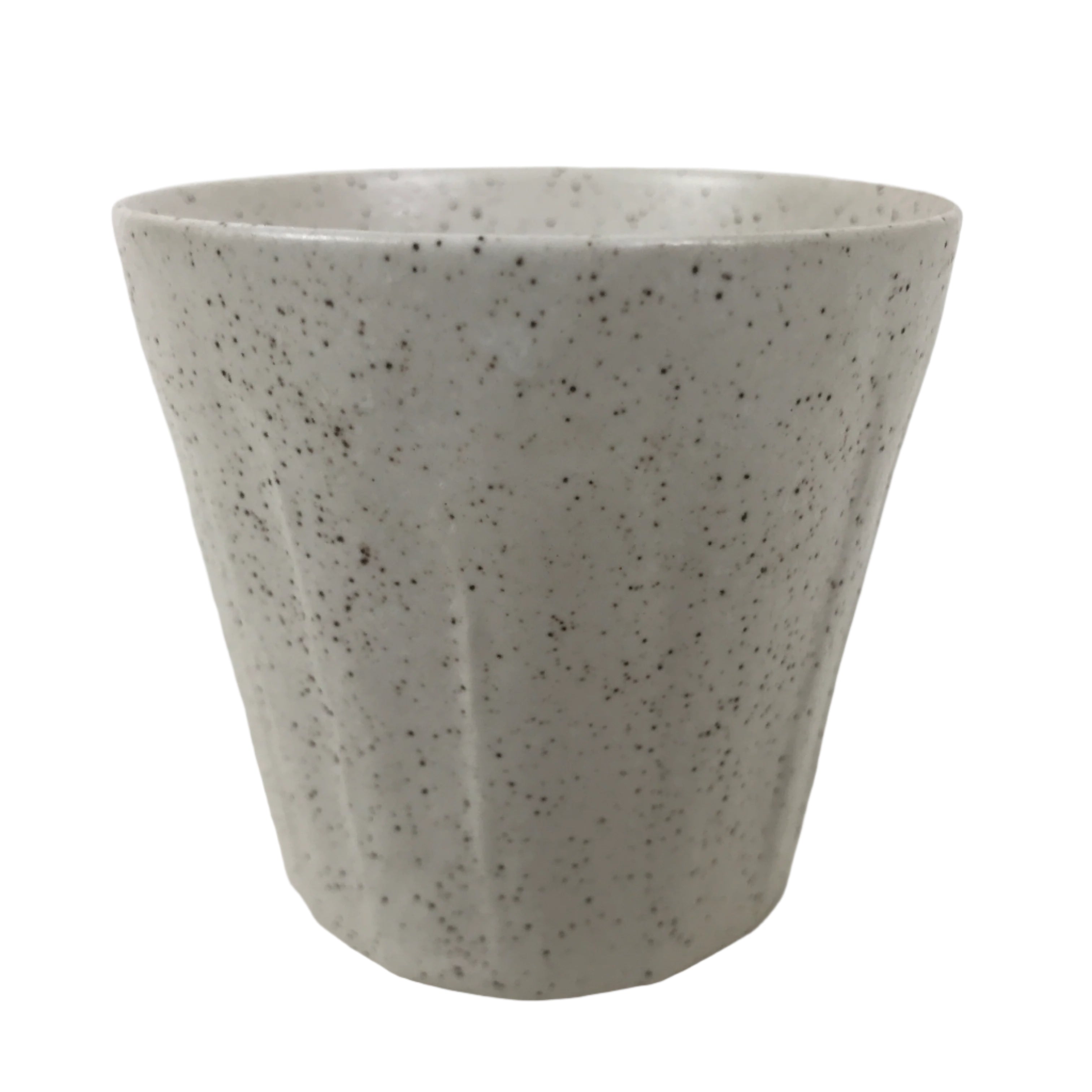 Japanese Ceramic Yunomi Teacup Simple Pottery White Black Specks Yakimono TC571