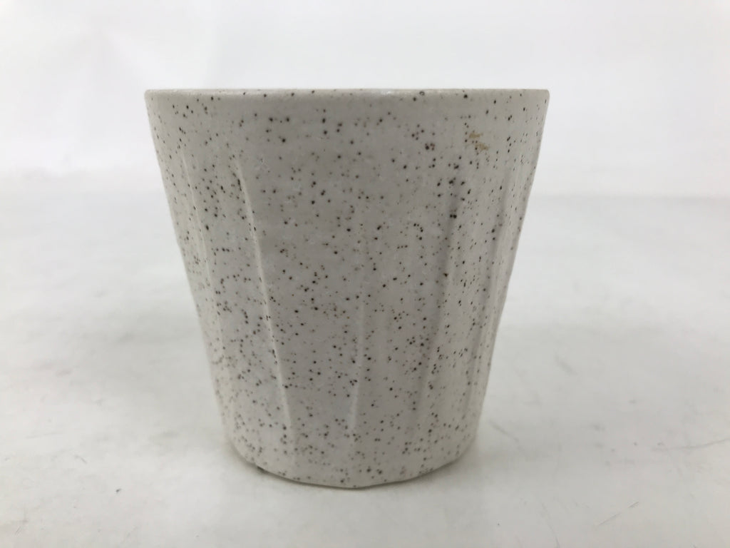 Japanese Ceramic Yunomi Teacup Simple Pottery White Black Specks Yakimono TC572