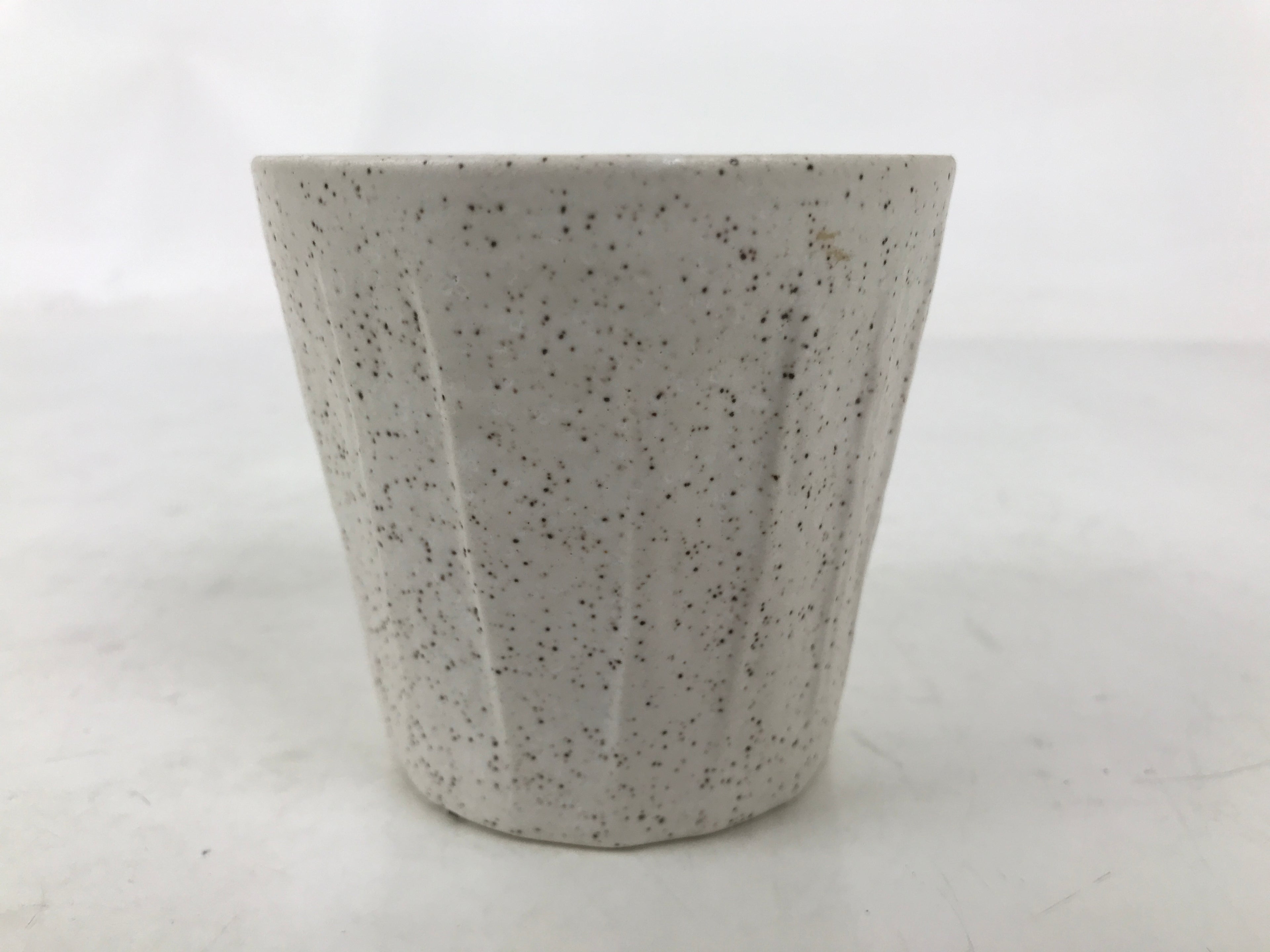 Japanese Ceramic Yunomi Teacup Simple Pottery White Black Specks Yakimono TC572
