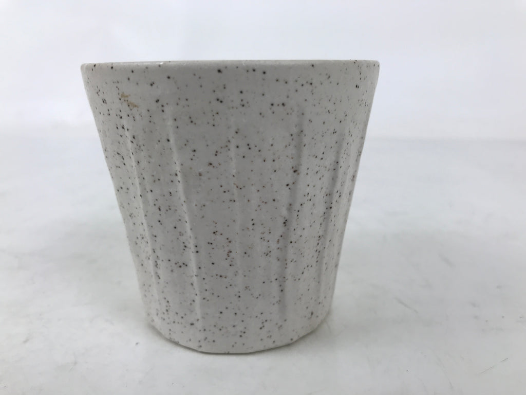 Japanese Ceramic Yunomi Teacup Simple Pottery White Black Specks Yakimono TC572