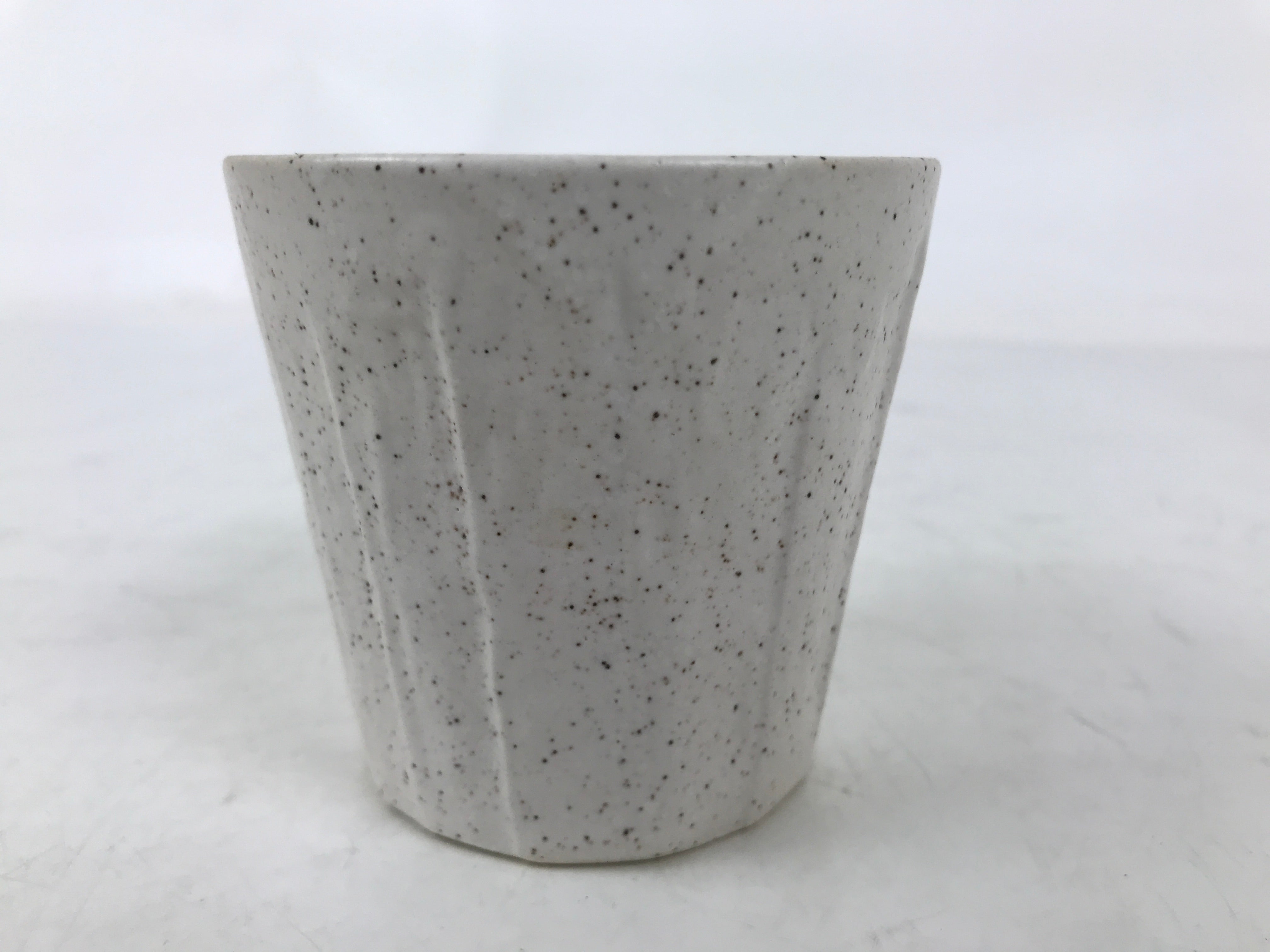Japanese Ceramic Yunomi Teacup Simple Pottery White Black Specks Yakimono TC572