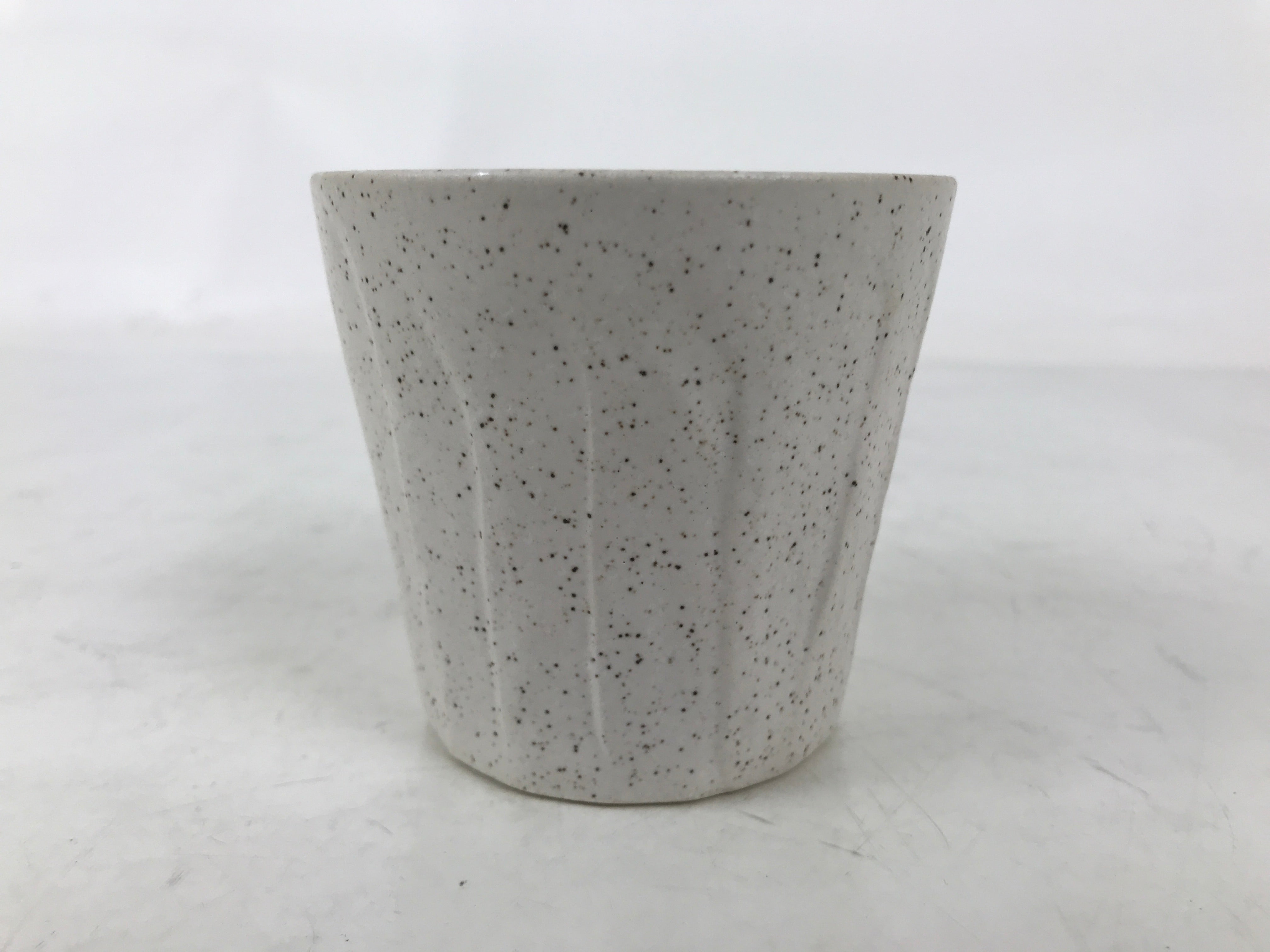 Japanese Ceramic Yunomi Teacup Simple Pottery White Black Specks Yakimono TC573