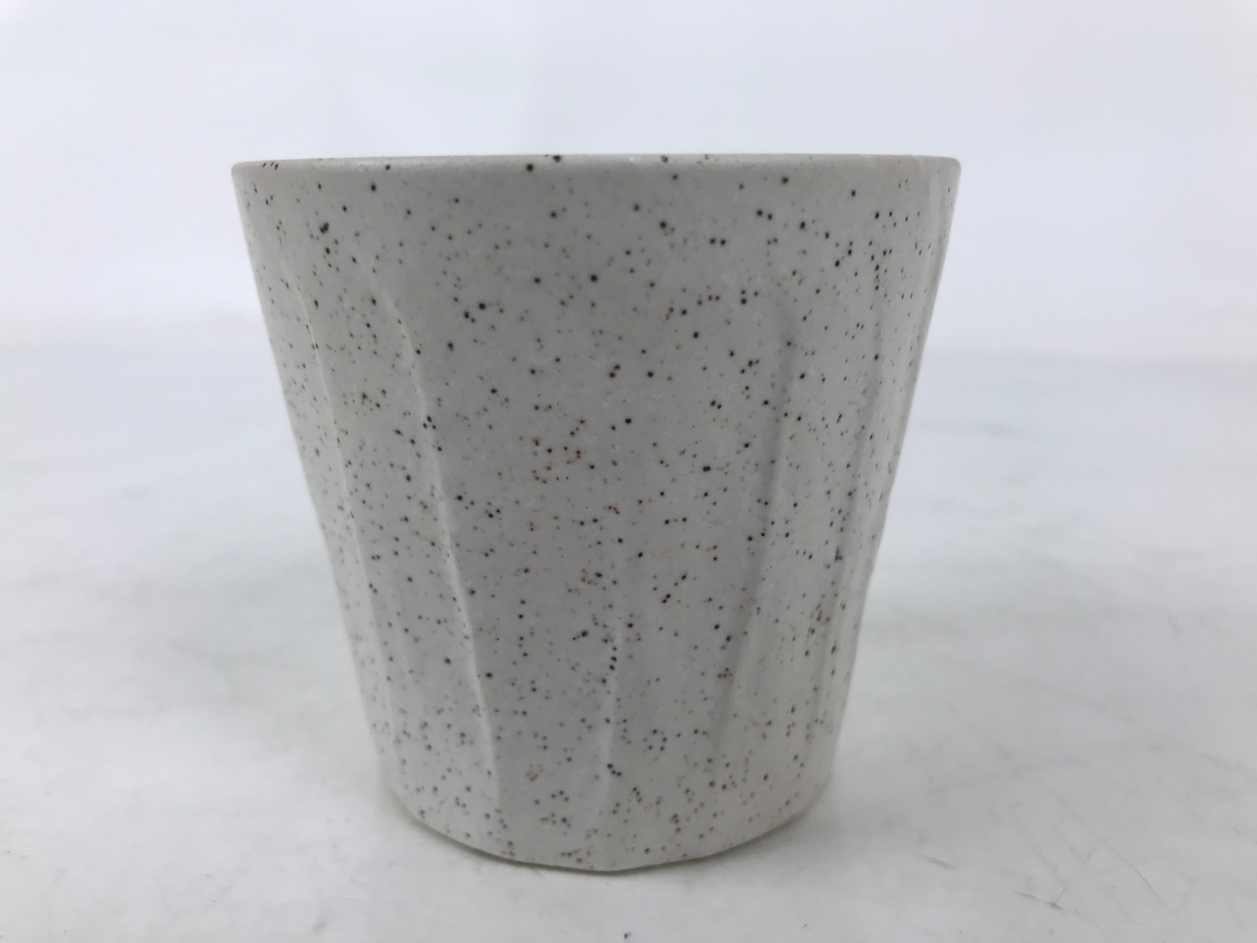 Japanese Ceramic Yunomi Teacup Simple Pottery White Black Specks Yakimono TC573