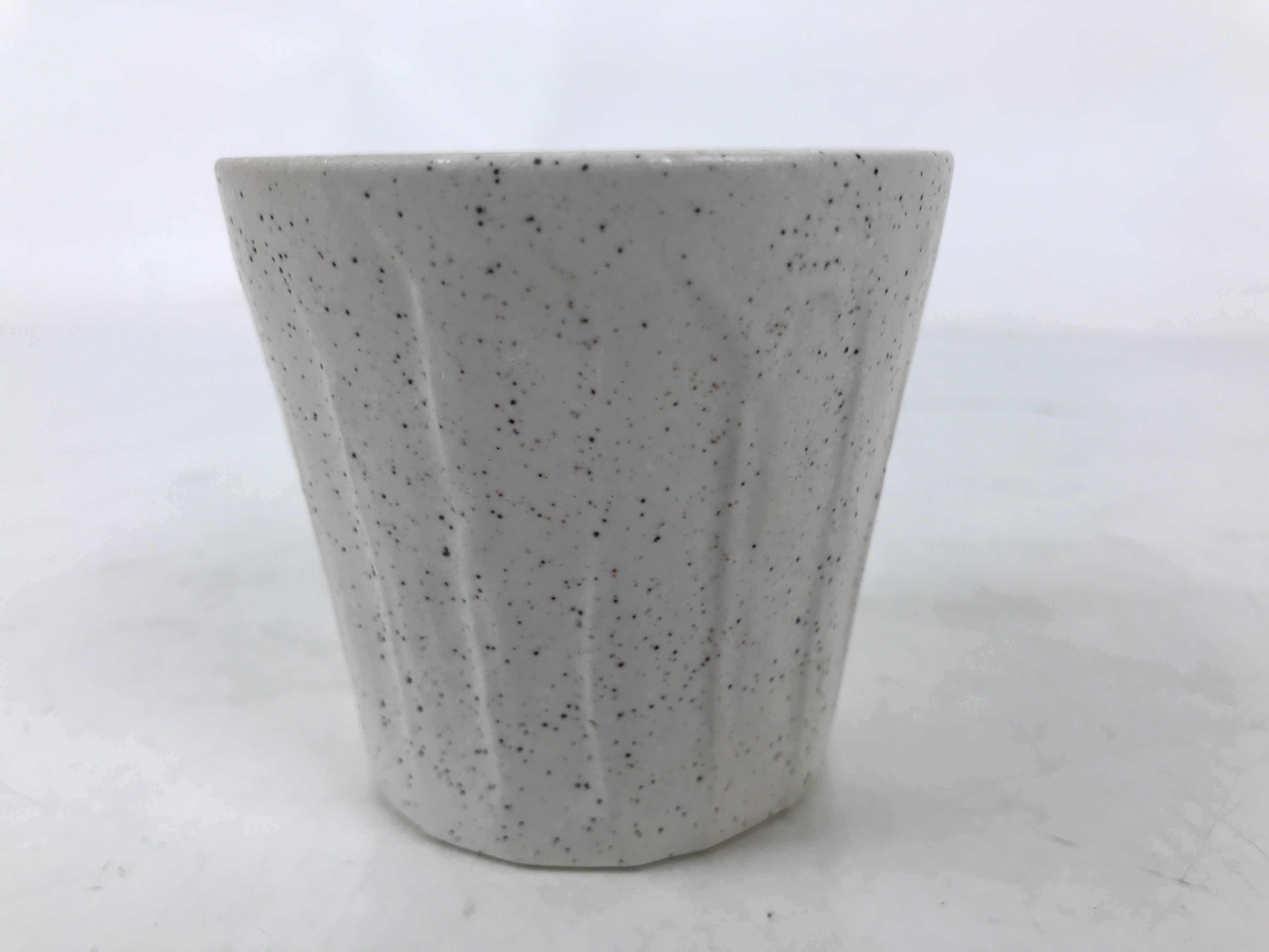Japanese Ceramic Yunomi Teacup Simple Pottery White Black Specks Yakimono TC573