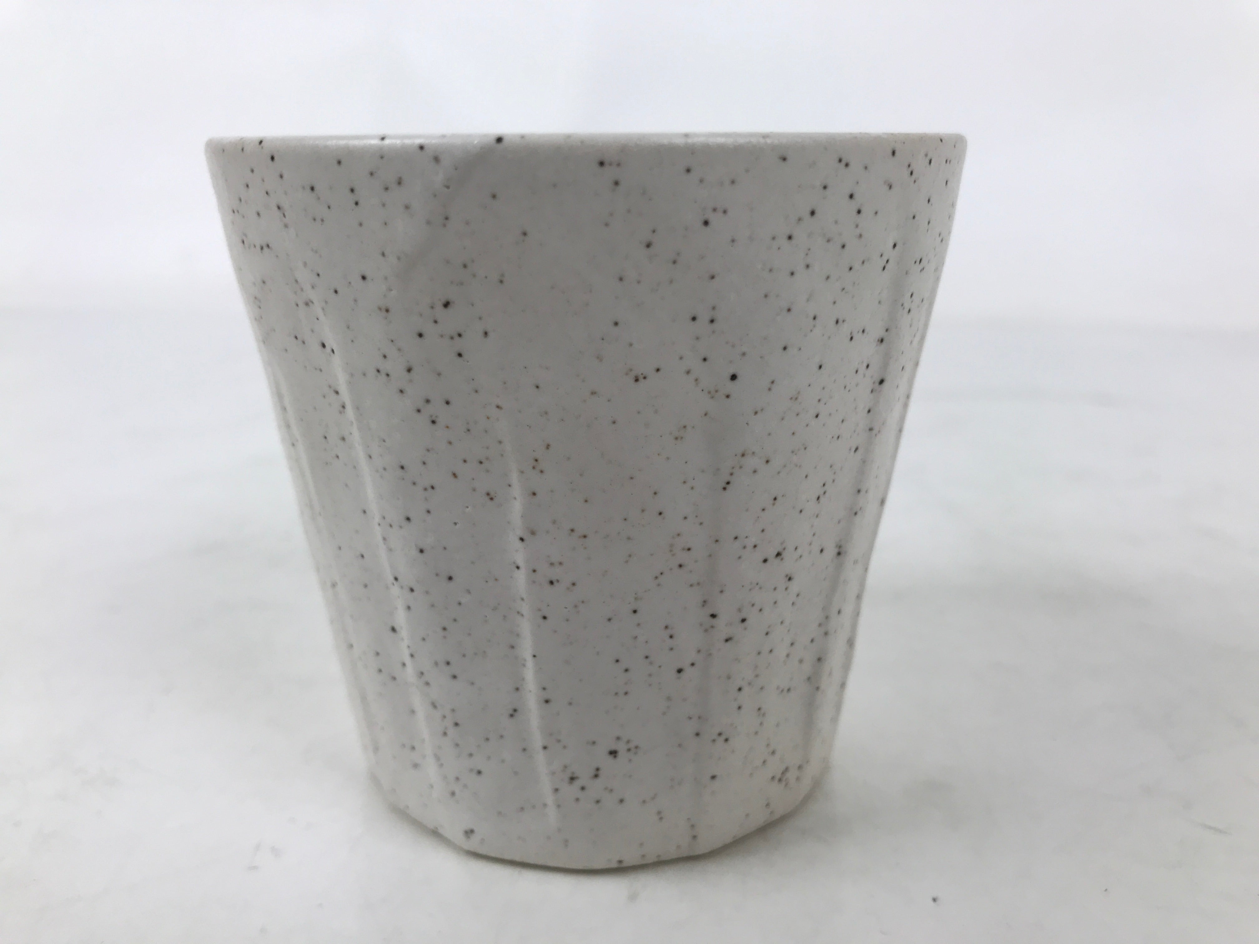 Japanese Ceramic Yunomi Teacup Simple Pottery White Black Specks Yakimono TC573