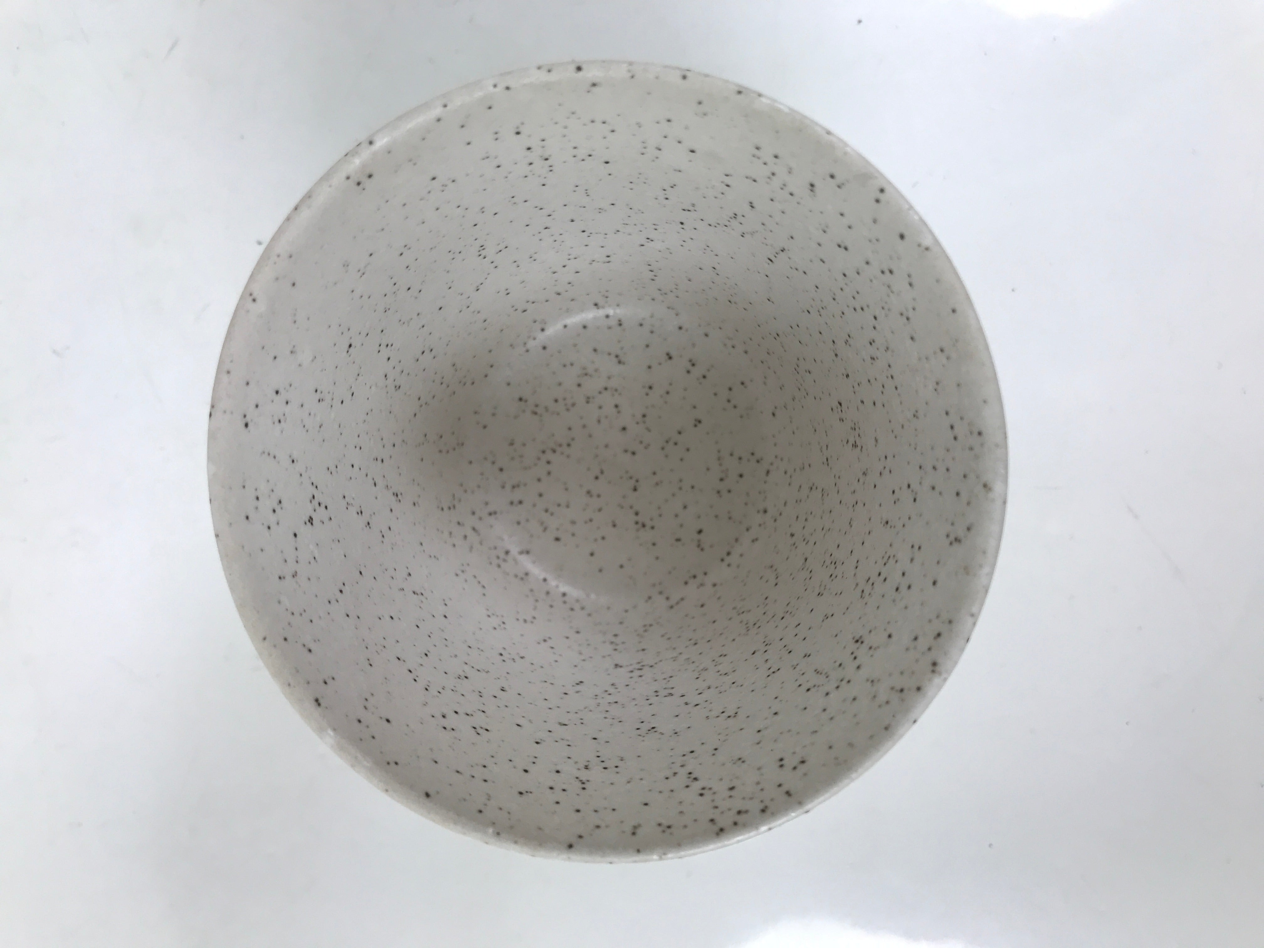 Japanese Ceramic Yunomi Teacup Simple Pottery White Black Specks Yakimono TC573