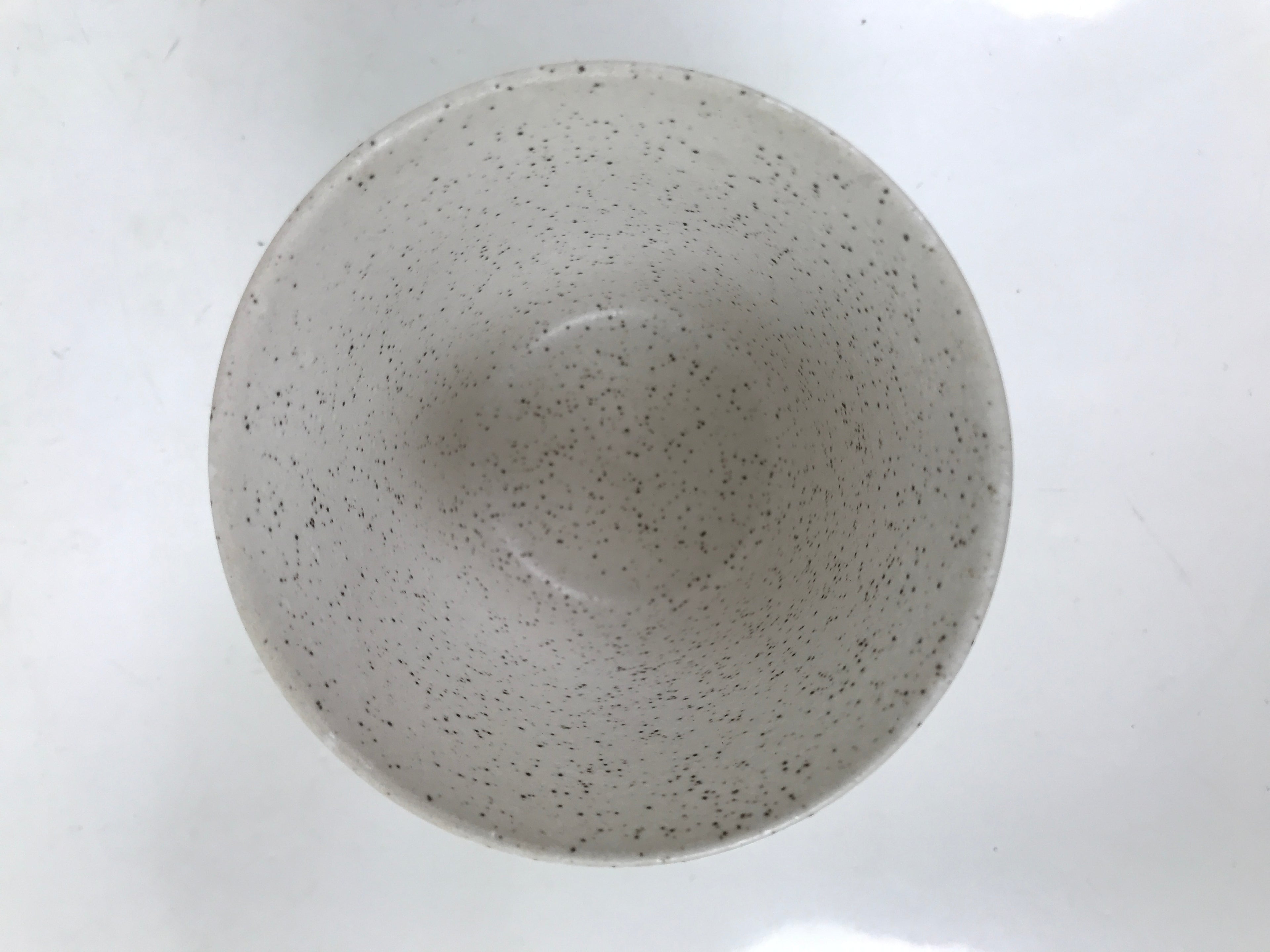 Japanese Ceramic Yunomi Teacup Simple Pottery White Black Specks Yakimono TC573