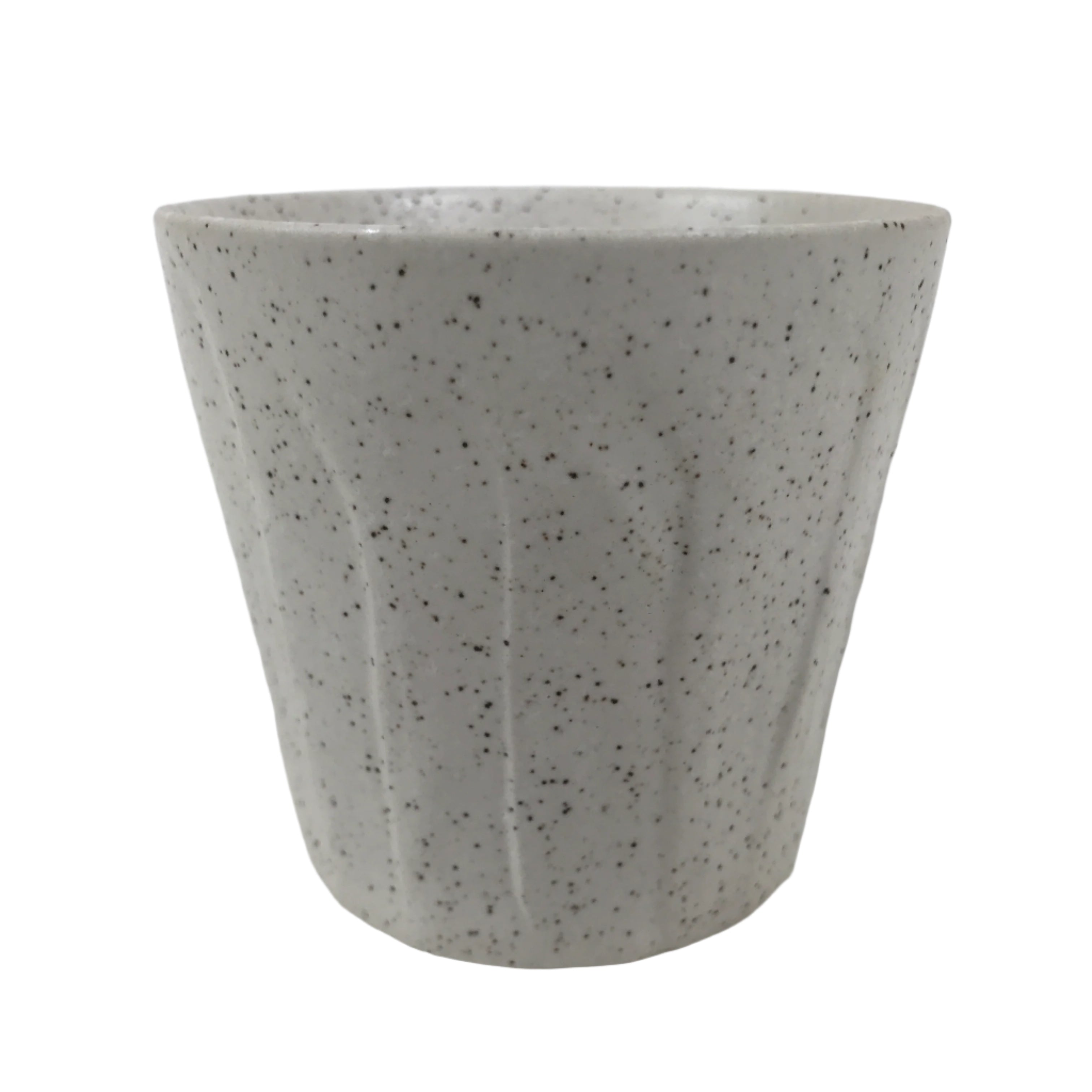 Japanese Ceramic Yunomi Teacup Simple Pottery White Black Specks Yakimono TC573