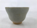 Japanese Ceramic Yunomi Teacup Vtg Hagi Ware Pottery Gray Yakimono Sencha TC598
