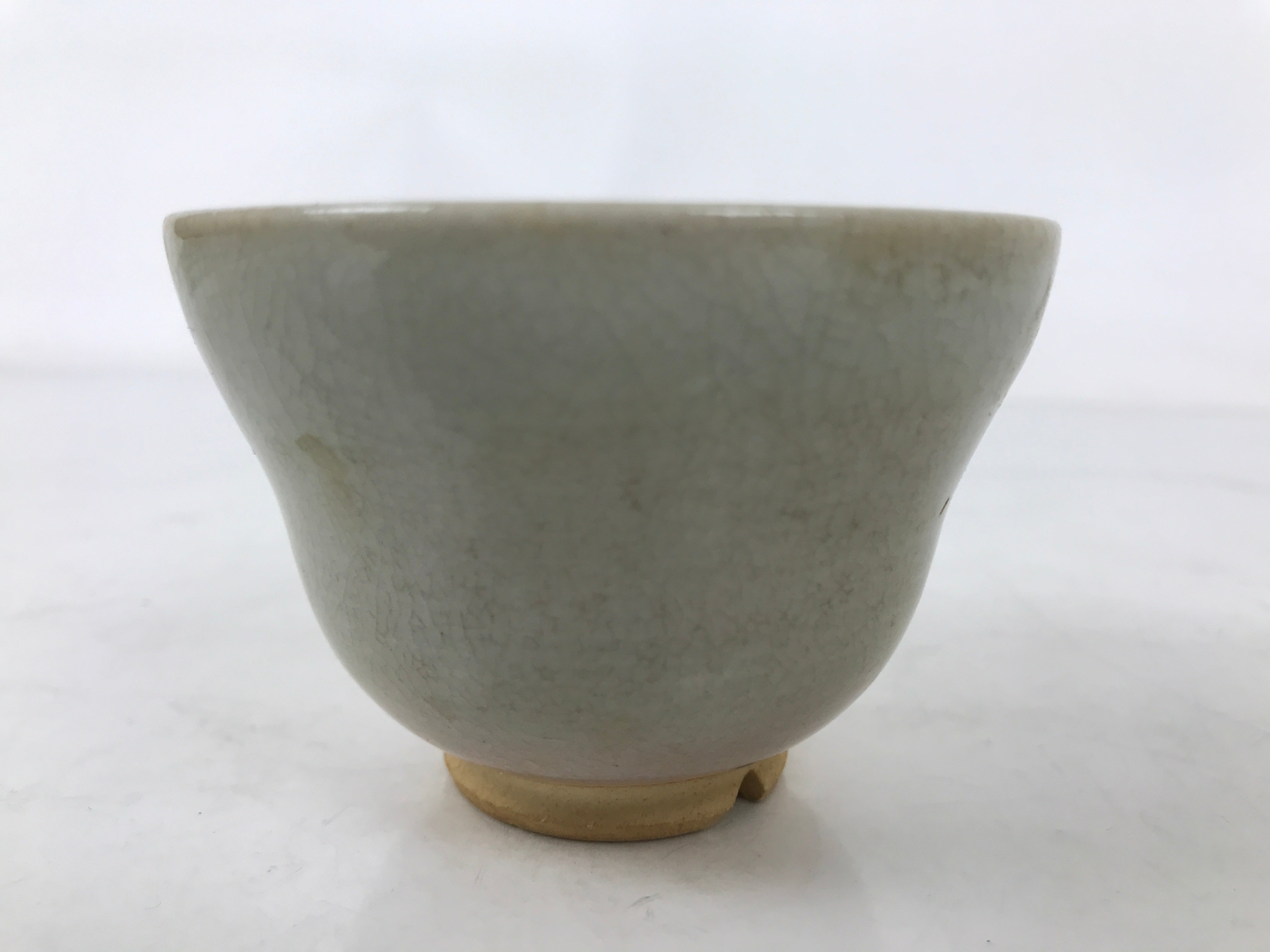 Japanese Ceramic Yunomi Teacup Vtg Hagi Ware Pottery Gray Yakimono Sencha TC598