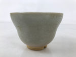 Japanese Ceramic Yunomi Teacup Vtg Hagi Ware Pottery Gray Yakimono Sencha TC598