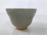 Japanese Ceramic Yunomi Teacup Vtg Hagi Ware Pottery Gray Yakimono Sencha TC598