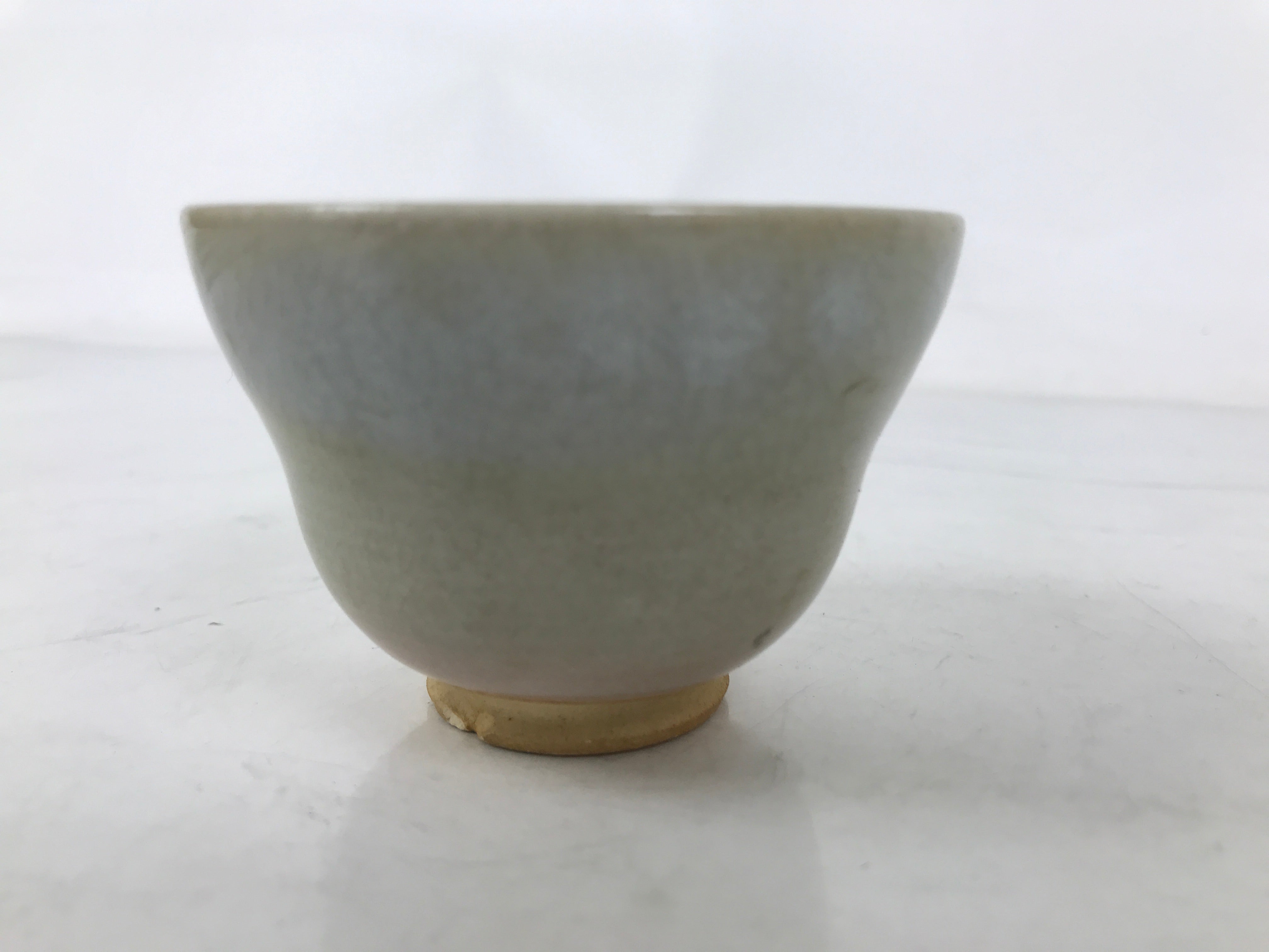 Japanese Ceramic Yunomi Teacup Vtg Hagi Ware Pottery Gray Yakimono Sencha TC598
