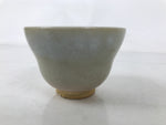 Japanese Ceramic Yunomi Teacup Vtg Hagi Ware Pottery Gray Yakimono Sencha TC598