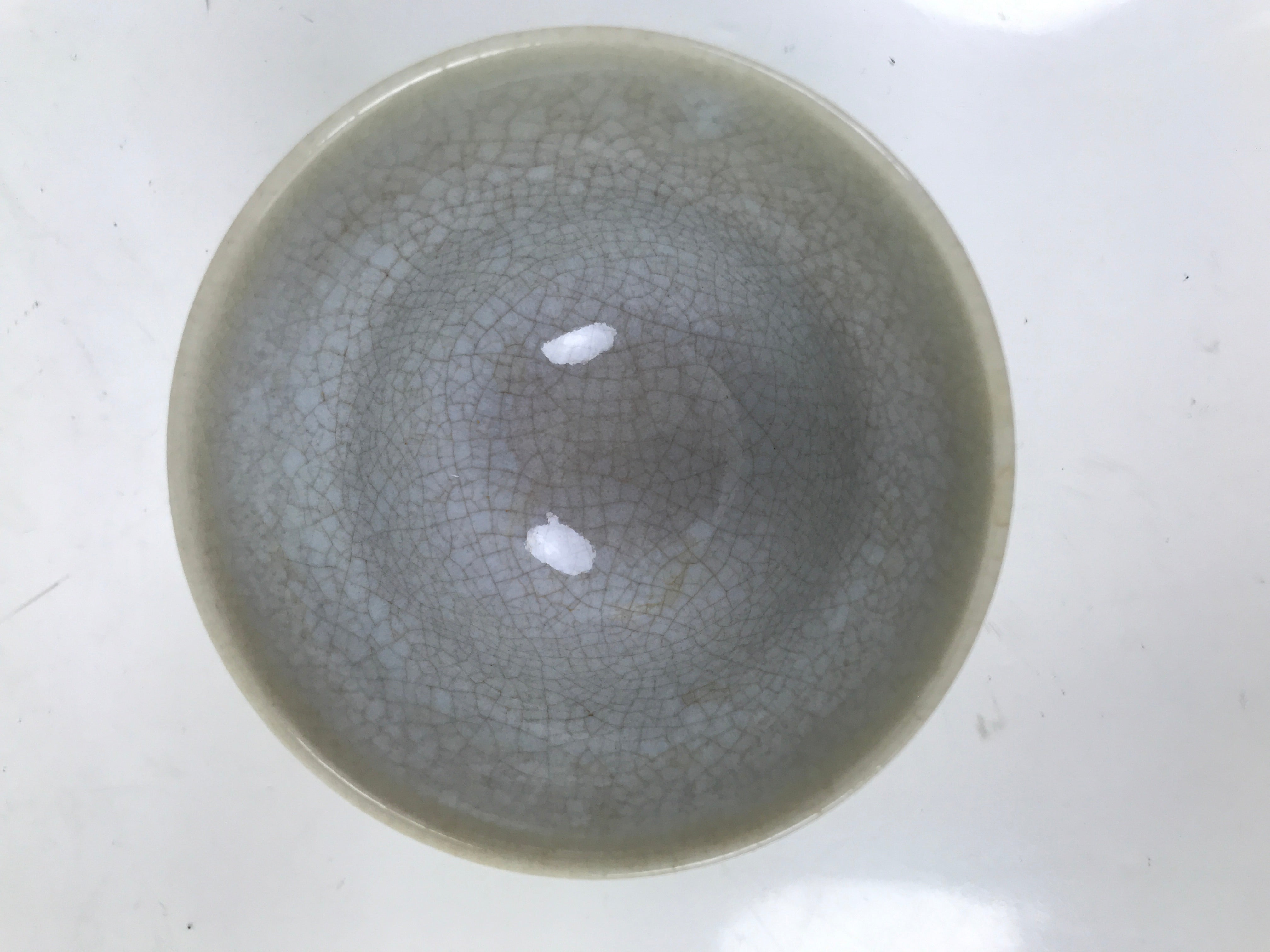 Japanese Ceramic Yunomi Teacup Vtg Hagi Ware Pottery Gray Yakimono Sencha TC598