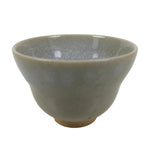 Japanese Ceramic Yunomi Teacup Vtg Hagi Ware Pottery Gray Yakimono Sencha TC598