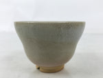 Japanese Ceramic Yunomi Teacup Vtg Hagi Ware Pottery Gray Yakimono Sencha TC599