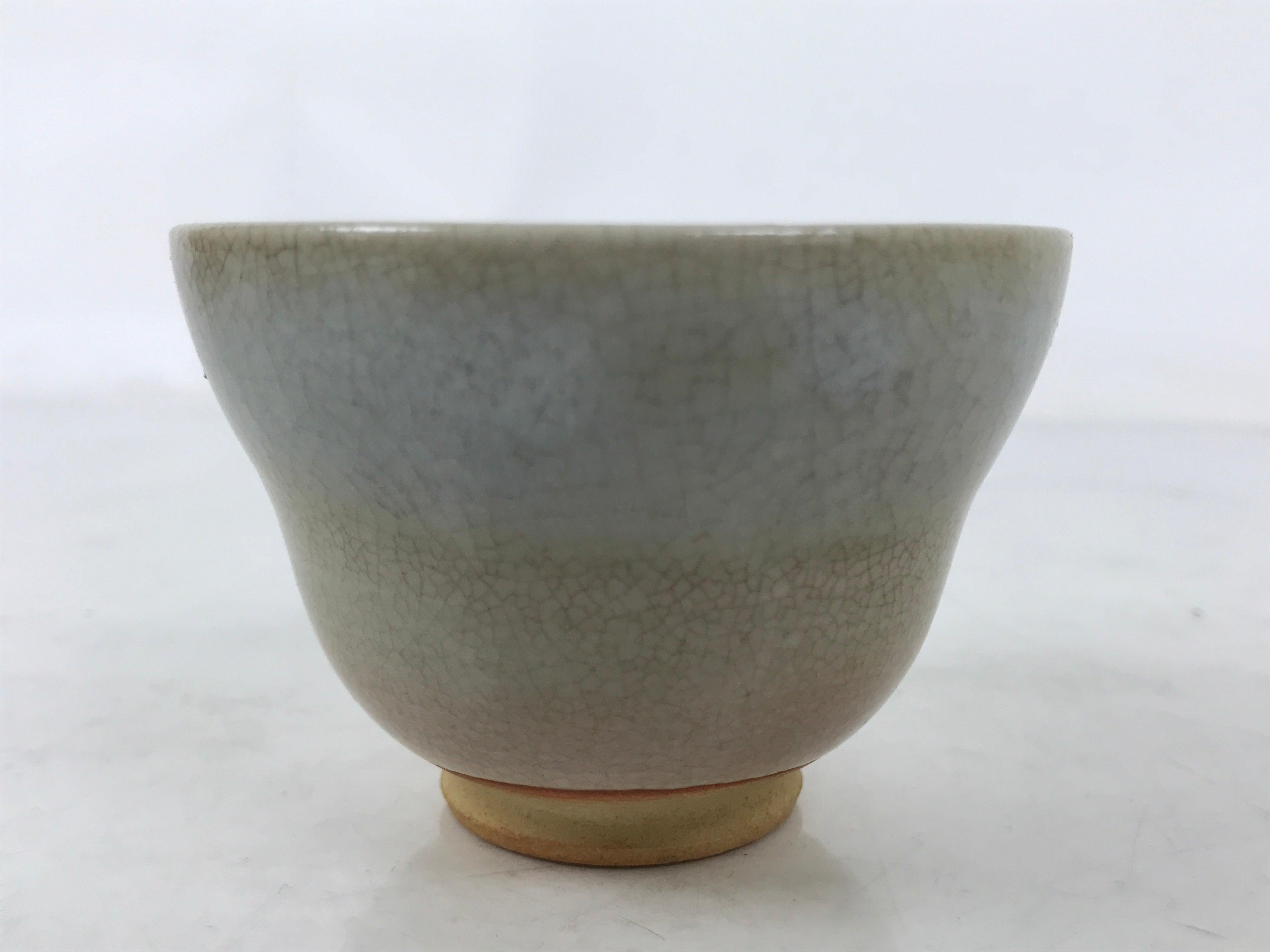 Japanese Ceramic Yunomi Teacup Vtg Hagi Ware Pottery Gray Yakimono Sencha TC599