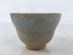 Japanese Ceramic Yunomi Teacup Vtg Hagi Ware Pottery Gray Yakimono Sencha TC599