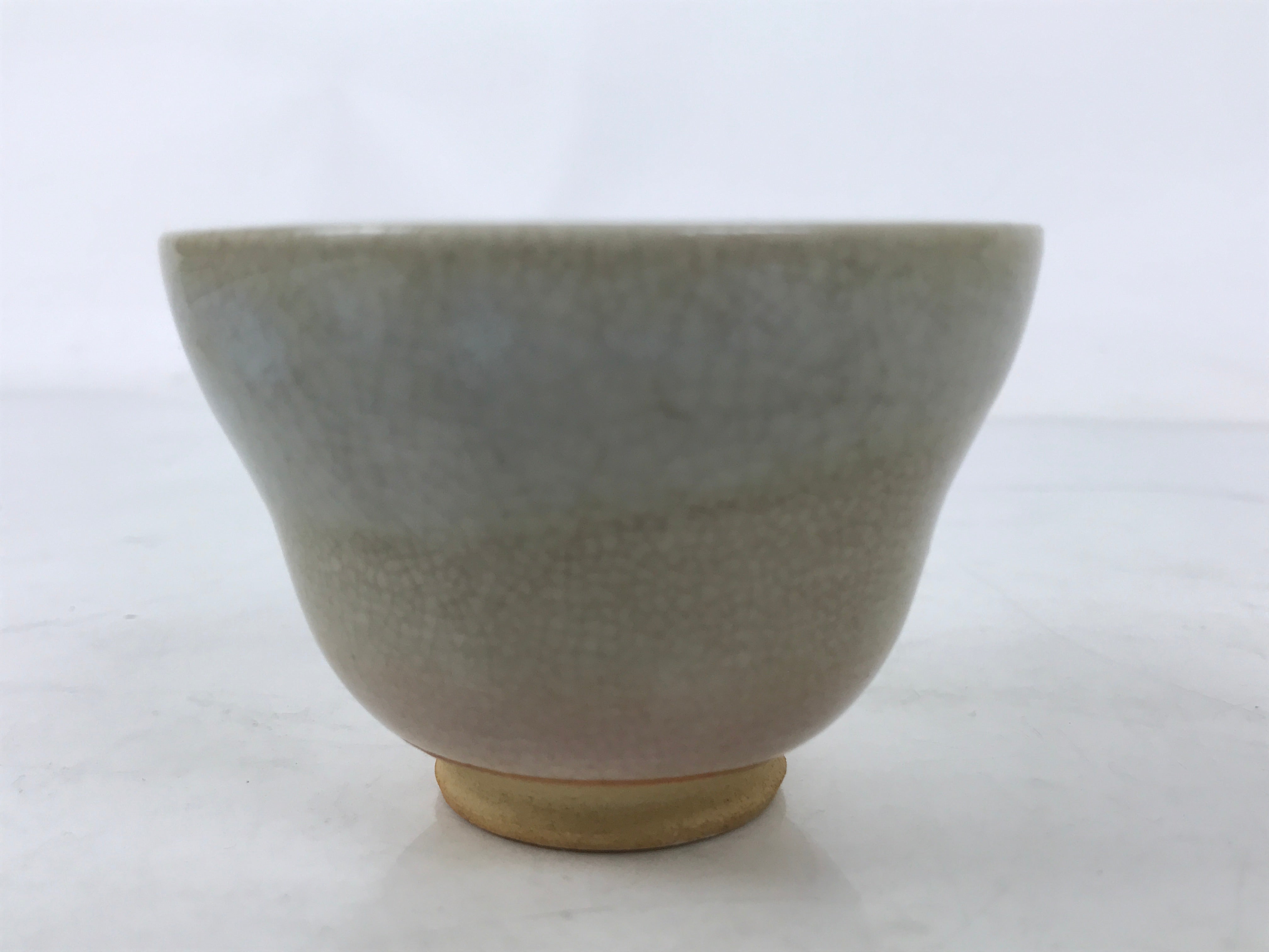 Japanese Ceramic Yunomi Teacup Vtg Hagi Ware Pottery Gray Yakimono Sencha TC599