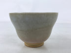 Japanese Ceramic Yunomi Teacup Vtg Hagi Ware Pottery Gray Yakimono Sencha TC599