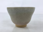 Japanese Ceramic Yunomi Teacup Vtg Hagi Ware Pottery Gray Yakimono Sencha TC599