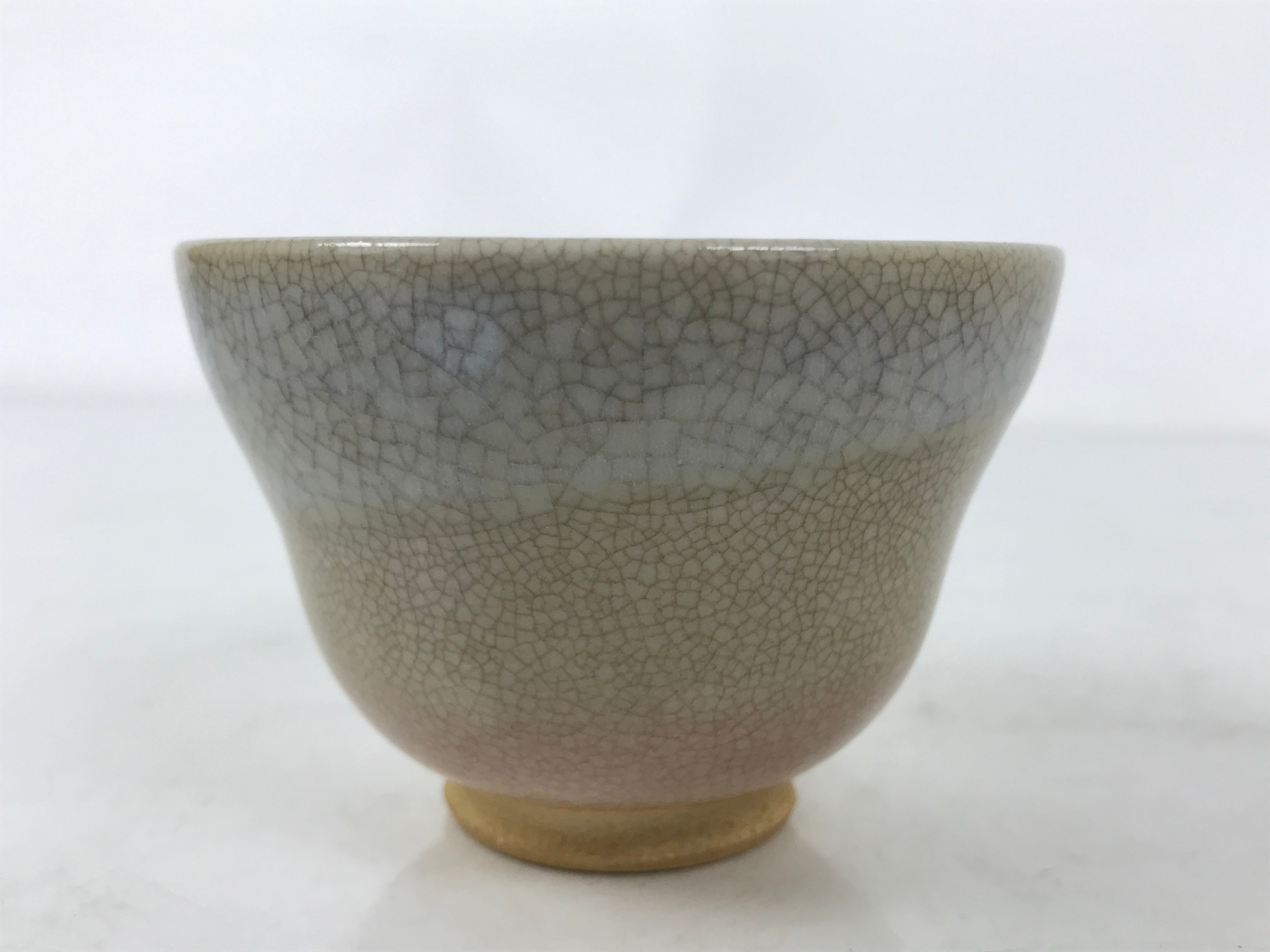 Japanese Ceramic Yunomi Teacup Vtg Hagi Ware Pottery Gray Yakimono Sencha TC600