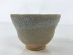 Japanese Ceramic Yunomi Teacup Vtg Hagi Ware Pottery Gray Yakimono Sencha TC600