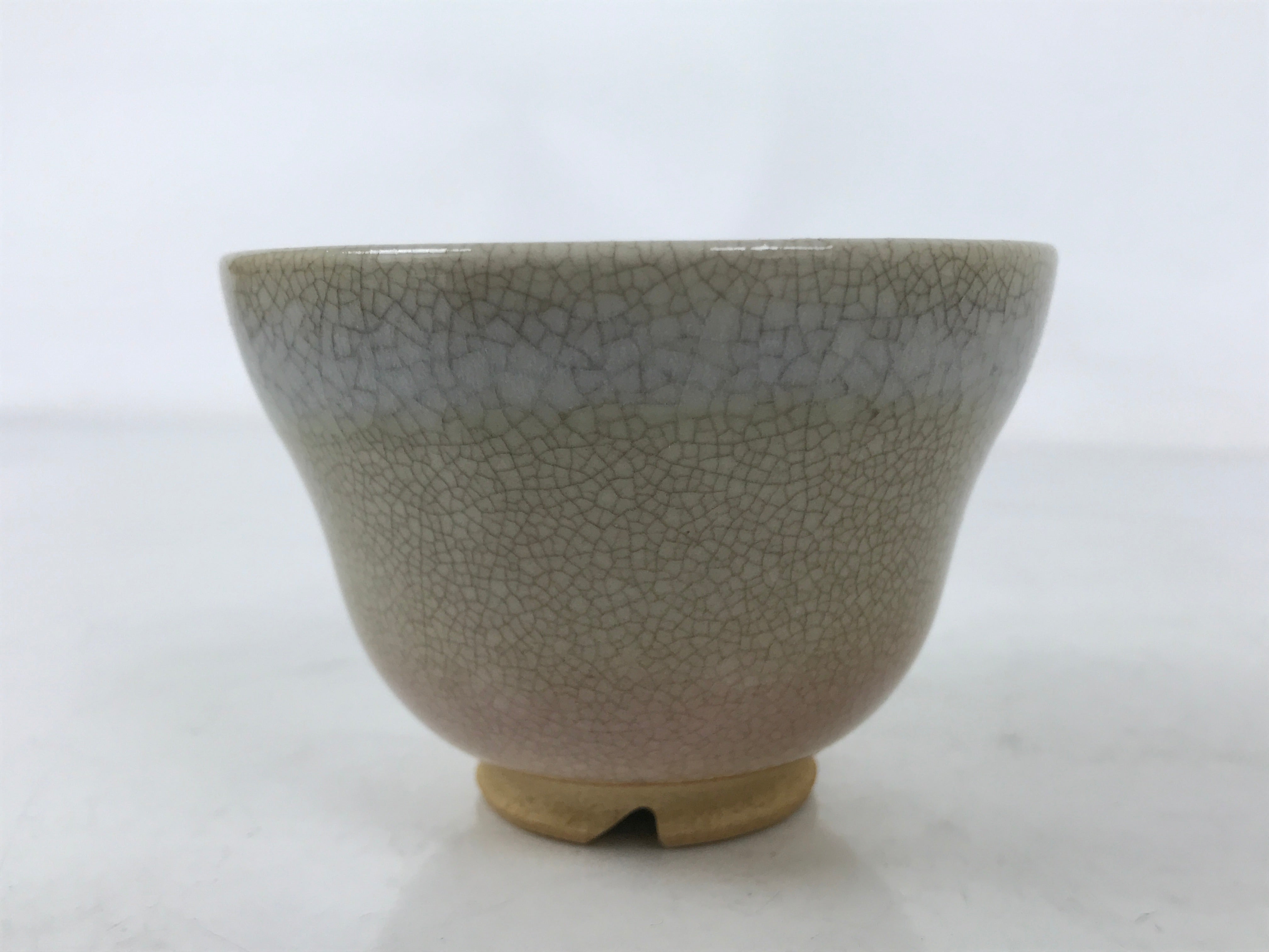 Japanese Ceramic Yunomi Teacup Vtg Hagi Ware Pottery Gray Yakimono Sencha TC600