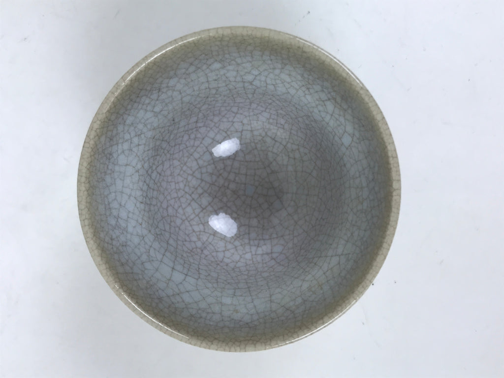 Japanese Ceramic Yunomi Teacup Vtg Hagi Ware Pottery Gray Yakimono Sencha TC600
