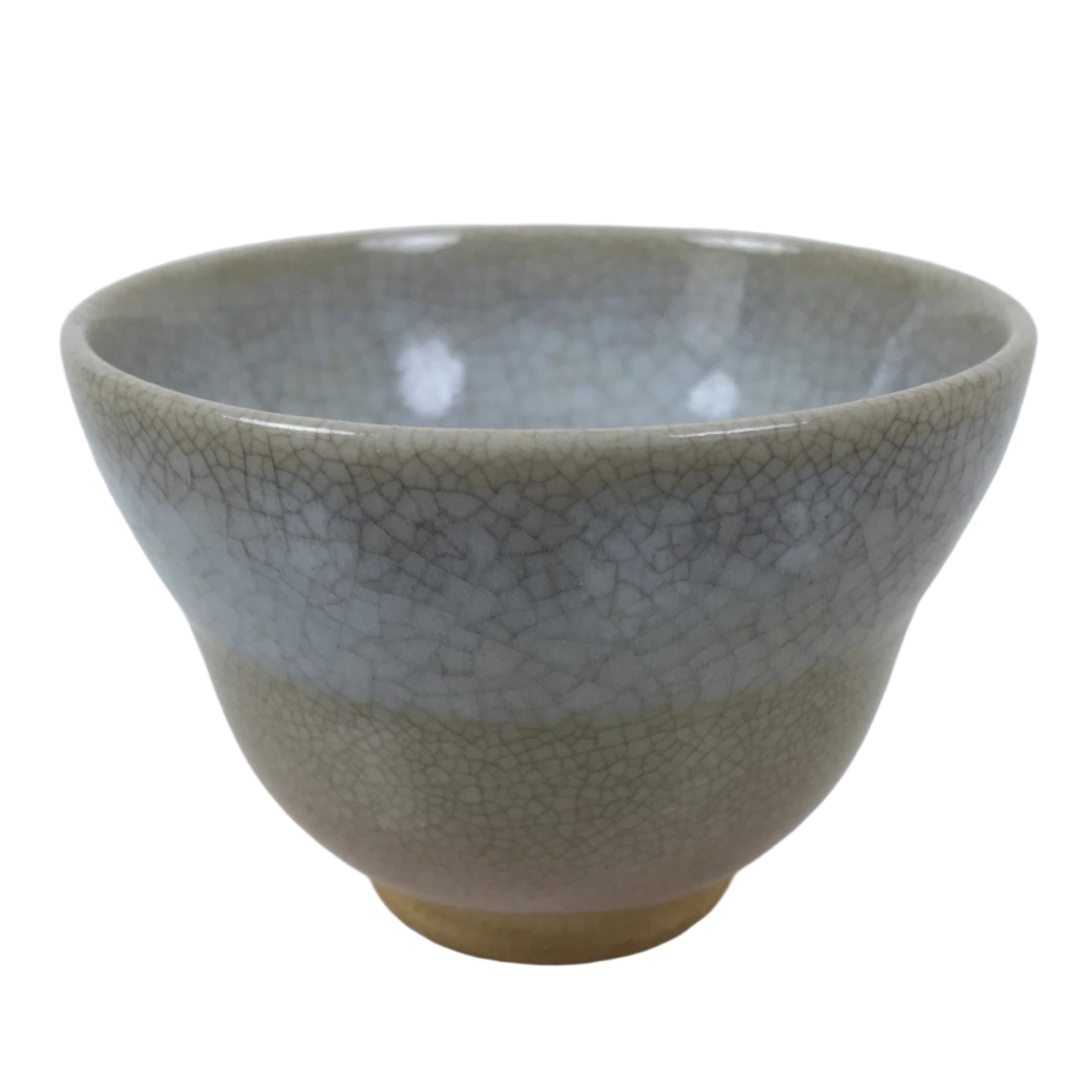 Japanese Ceramic Yunomi Teacup Vtg Hagi Ware Pottery Gray Yakimono Sencha TC600