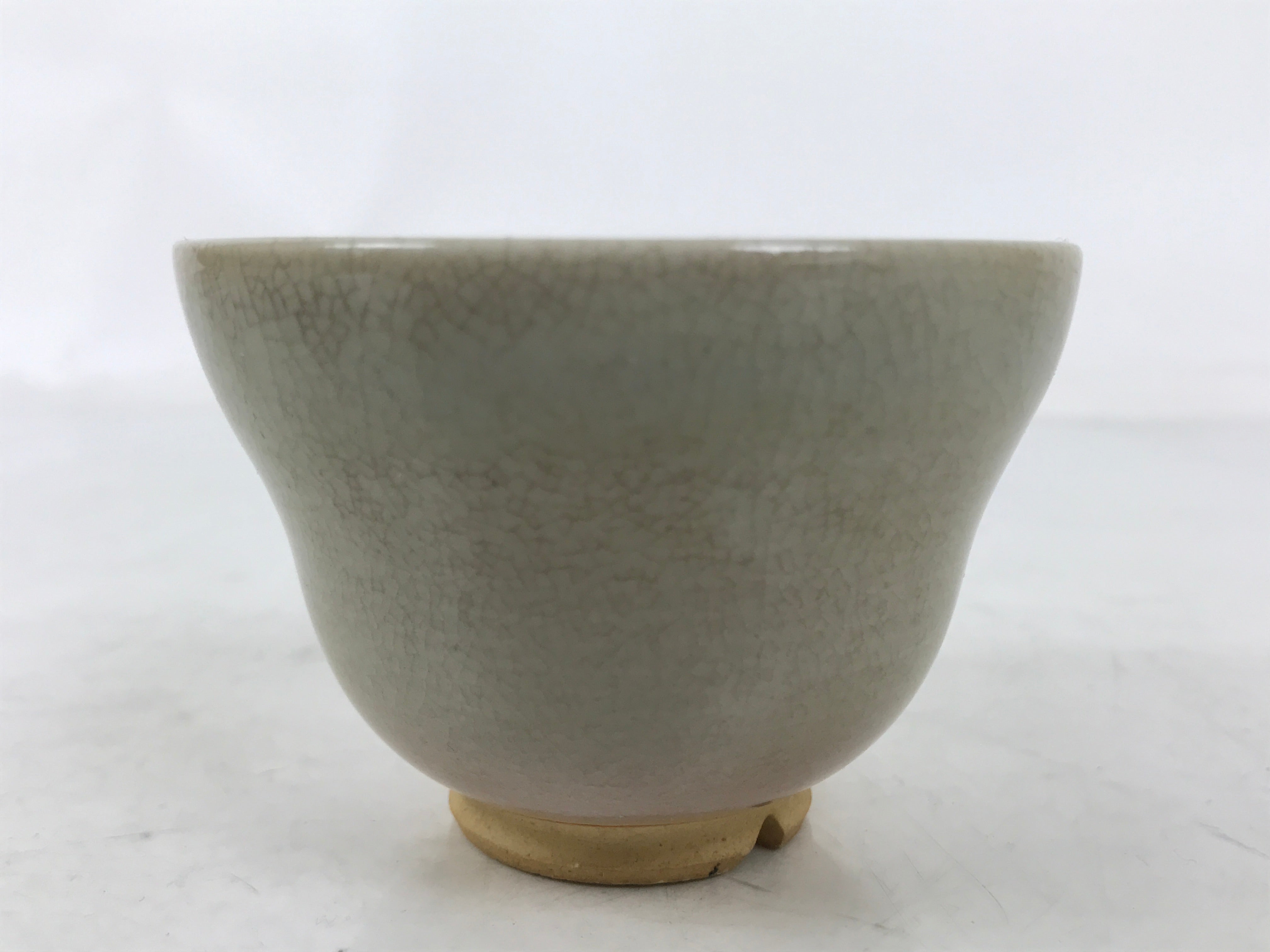 Japanese Ceramic Yunomi Teacup Vtg Hagi Ware Pottery Gray Yakimono Sencha TC601