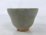 Japanese Ceramic Yunomi Teacup Vtg Hagi Ware Pottery Gray Yakimono Sencha TC601