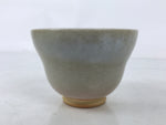 Japanese Ceramic Yunomi Teacup Vtg Hagi Ware Pottery Gray Yakimono Sencha TC601