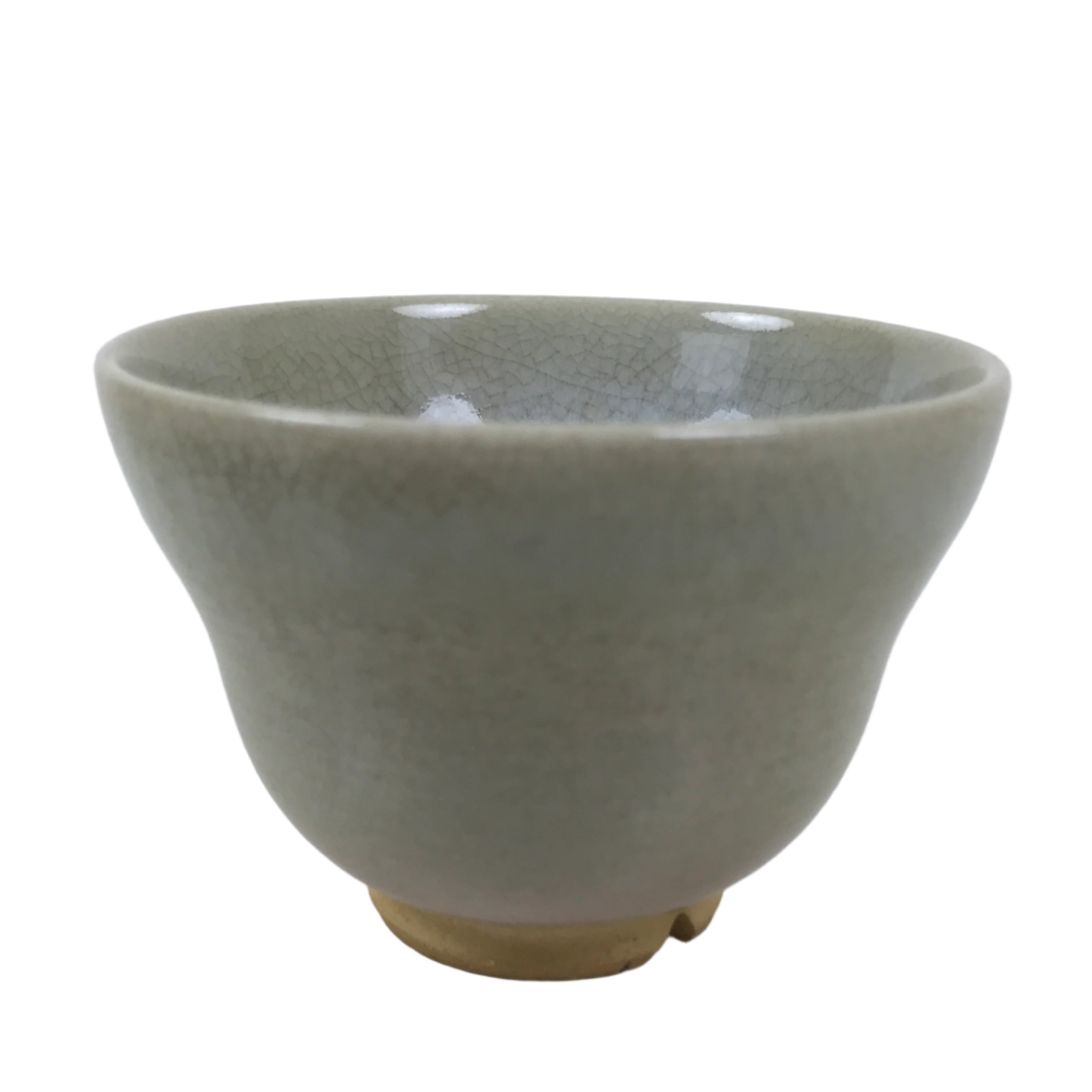 Japanese Ceramic Yunomi Teacup Vtg Hagi Ware Pottery Gray Yakimono Sencha TC601