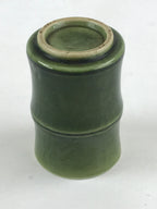 Japanese Ceramic Yunomi Teacup Vtg Pottery Bamboo Shape Green TC354