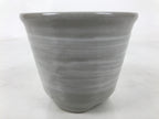 Japanese Ceramic Yunomi Teacup Vtg Pottery Gray White Yakimono Sencha TC565