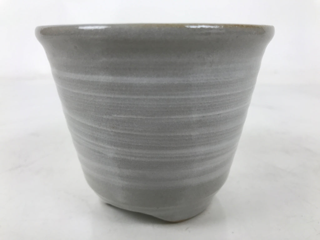 Japanese Ceramic Yunomi Teacup Vtg Pottery Gray White Yakimono Sencha TC565