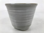 Japanese Ceramic Yunomi Teacup Vtg Pottery Gray White Yakimono Sencha TC565