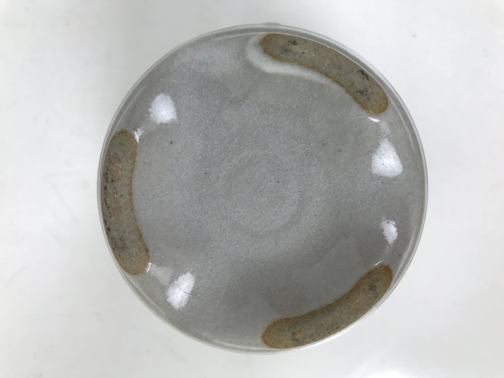 Japanese Ceramic Yunomi Teacup Vtg Pottery Gray White Yakimono Sencha TC565