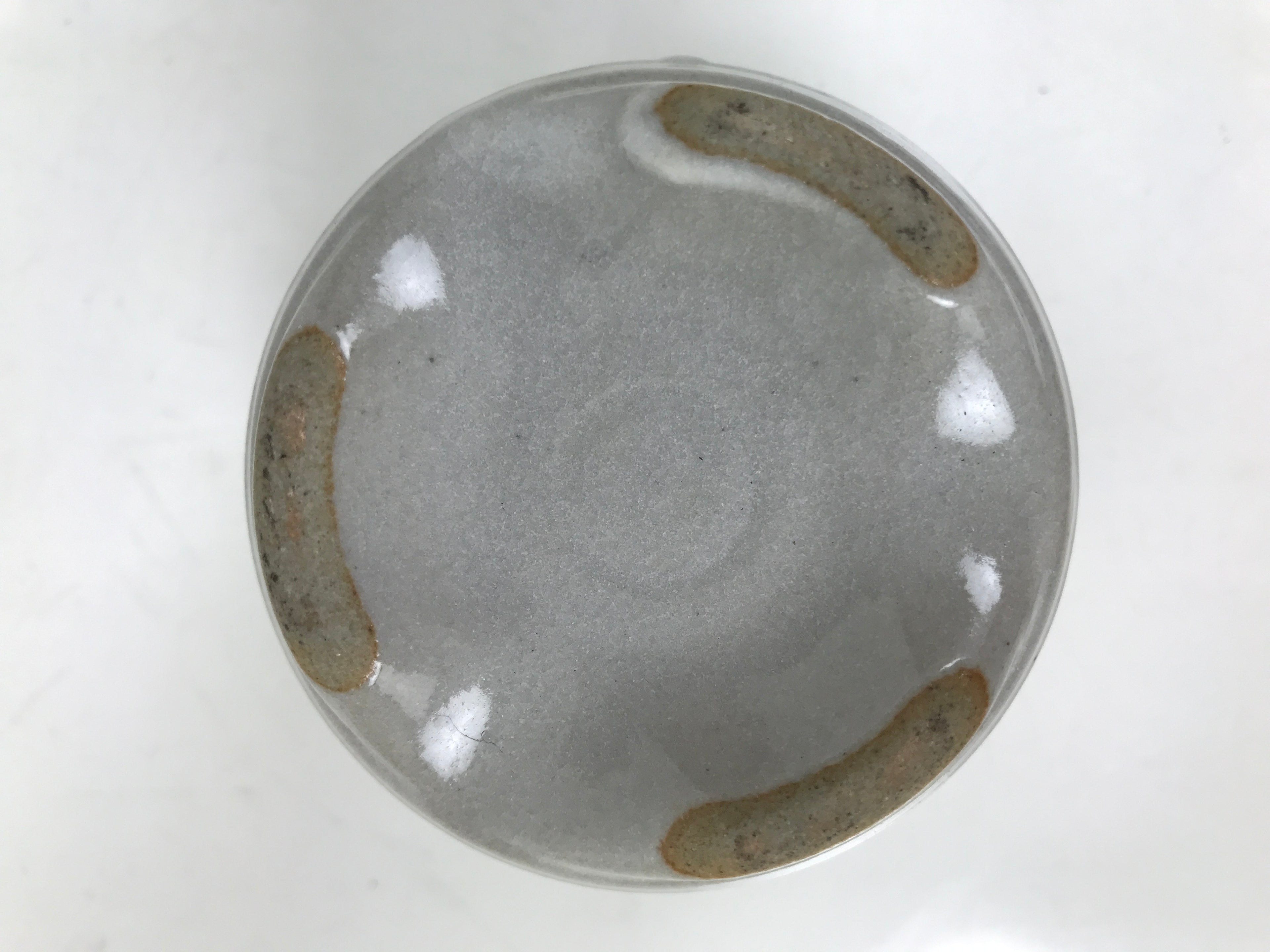 Japanese Ceramic Yunomi Teacup Vtg Pottery Gray White Yakimono Sencha TC565