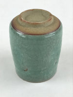 Japanese Ceramic Yunomi Teacup Vtg Pottery Large Light Green Crackle Glaze TC364