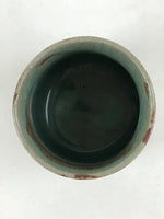 Japanese Ceramic Yunomi Teacup Vtg Pottery Large Light Green Crackle Glaze TC365