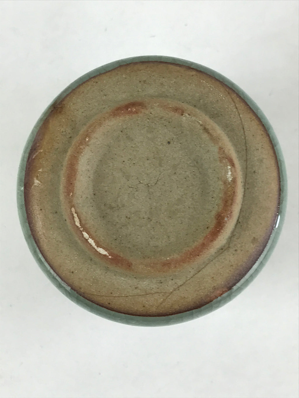 Japanese Ceramic Yunomi Teacup Vtg Pottery Large Light Green Crackle Glaze TC366