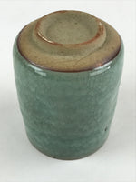 Japanese Ceramic Yunomi Teacup Vtg Pottery Large Light Green Crackle Glaze TC366