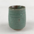 Japanese Ceramic Yunomi Teacup Vtg Pottery Large Light Green Crackle Glaze TC366