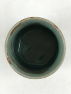 Japanese Ceramic Yunomi Teacup Vtg Pottery Large Light Green Crackle Glaze TC368