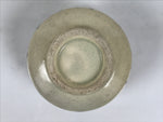 Japanese Ceramic Yunomi Teacup Vtg Pottery Sencha Beige Black Blue Stripe TC624