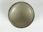 Japanese Ceramic Yunomi Teacup Vtg Pottery Sencha Beige Black Blue Stripe TC625